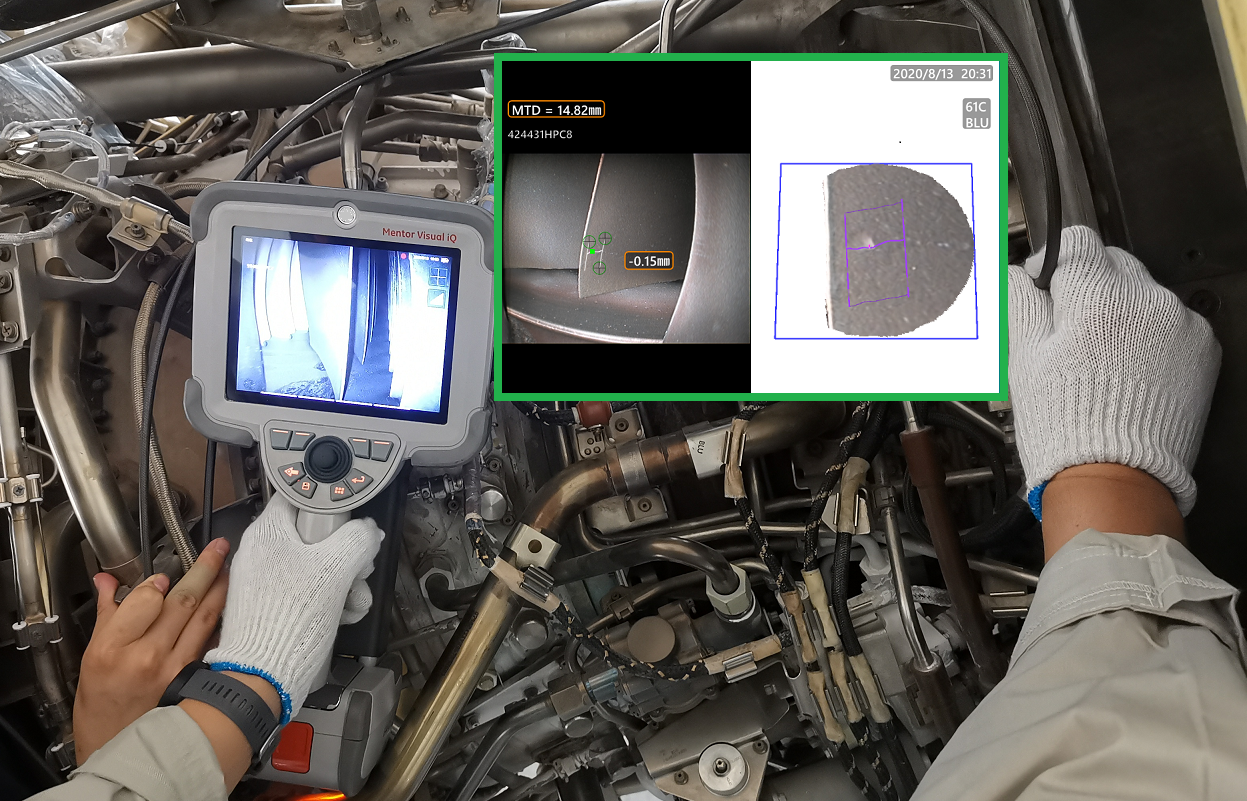 使用韦林内窥镜检查航空发动机叶片的应用案例